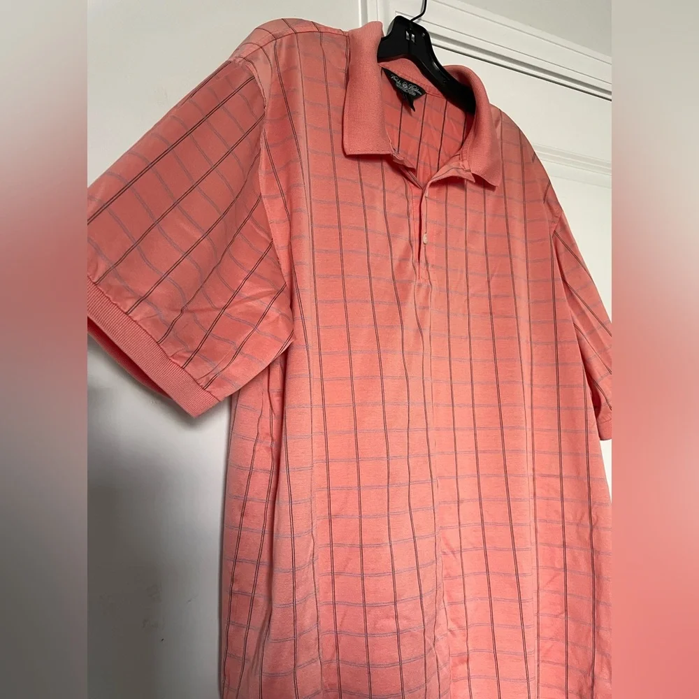 Brooks Brothers Performance Knit Polo Shirt Sz XL 100% Cotton Windowpane Casual